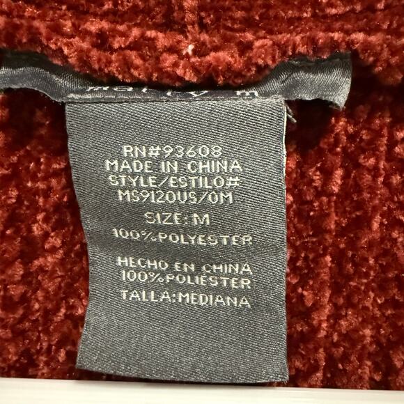 Matty M Womens M Long Sleeve Knit Cardigan Sweater Open Front Mid Length Red - Picture 3 of 4